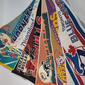 80’s Vintage Pennants Football Basketball Baseball